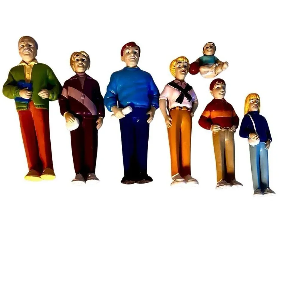 Lakeshore Block Play People White Caucasian  Family Figure Lot Of 8 Complete